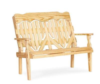 Amish Wood High Back Heart Park Bench