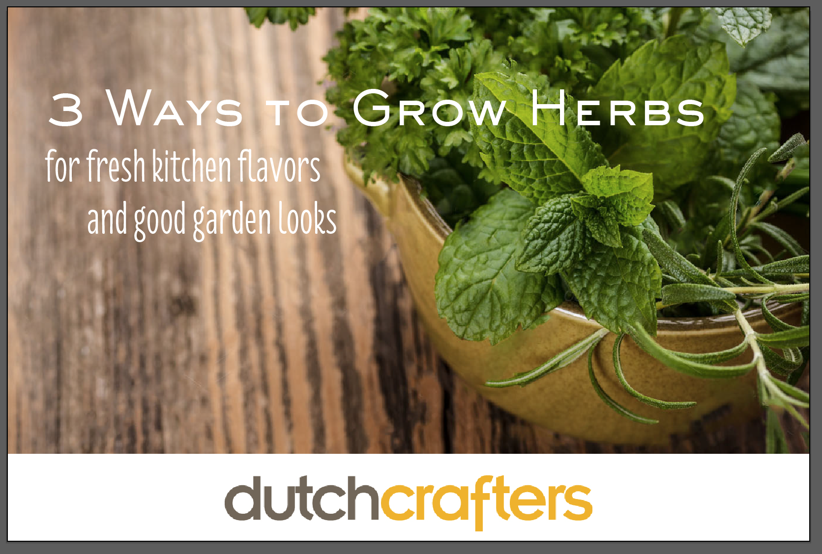 Three Ways to Grow Herbs by Dutchcrafters