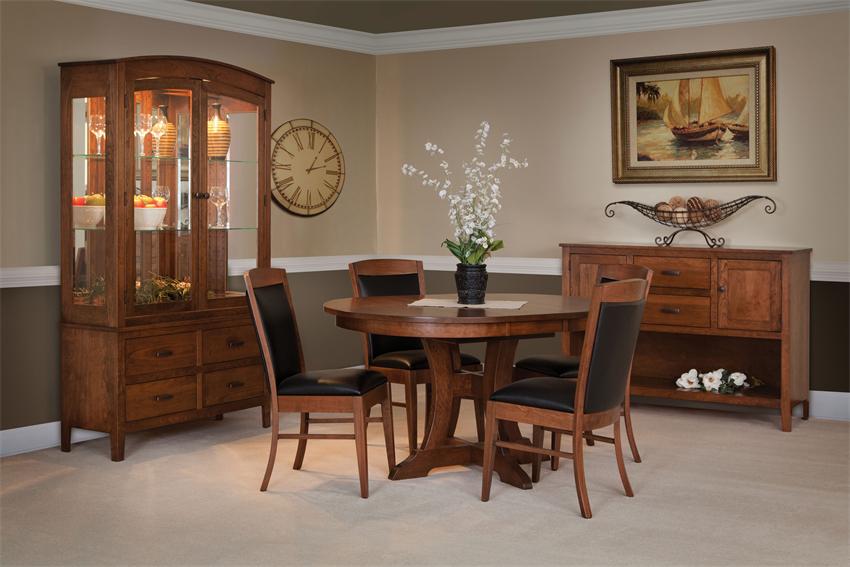 Amish Douglas Round Top Dining Room Table