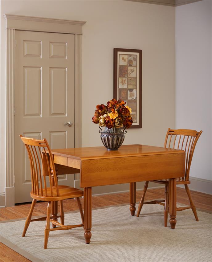 Amish Square Drop Leaf Extension Dining Room Table