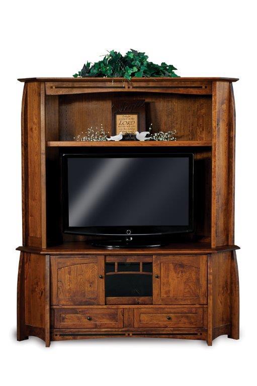 DutchCrafters Living Room Entertainment Rivals: Round One - TV Stands vs. Fireplace Units: Amish Boulder Creek Corner Entertainment Center