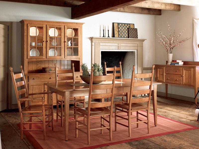 Amish Shaker Autumn Solid Top Dining Room Table - Keystone Collection