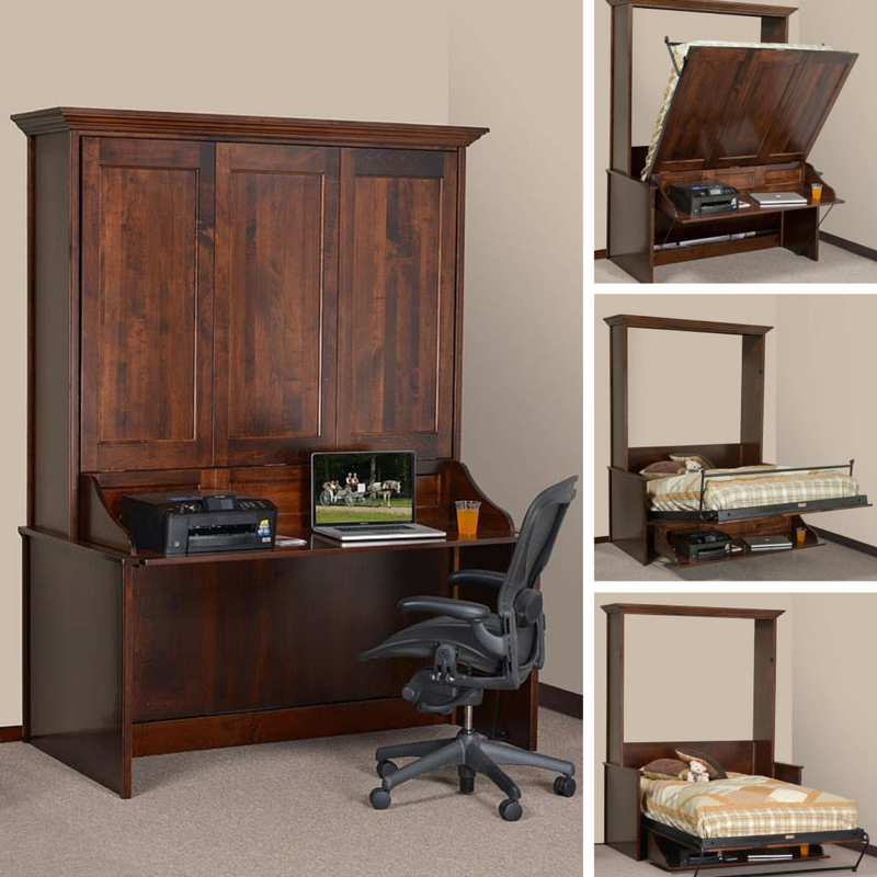 Vertical Murphy Wall Bed and Desk