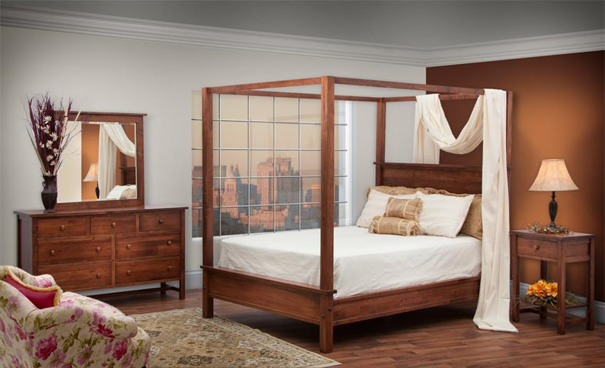 Amish Romantic Canopy Bedroom Set