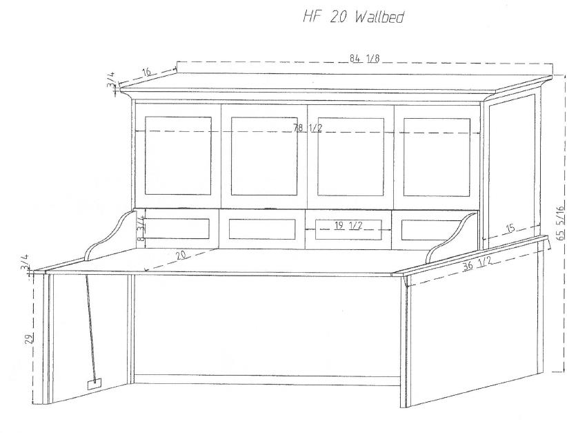 Horizontal Murphy Wall Bed and Desk