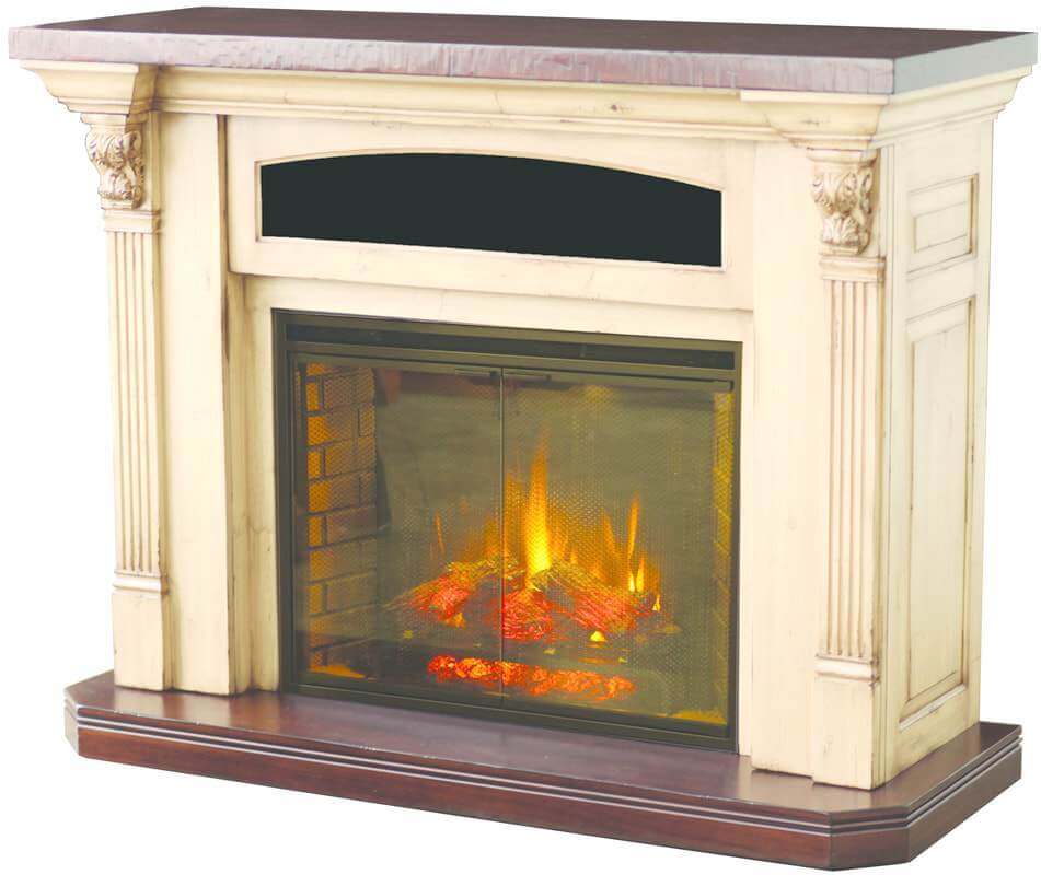 White Serenity Electric Fireplace TV Stand