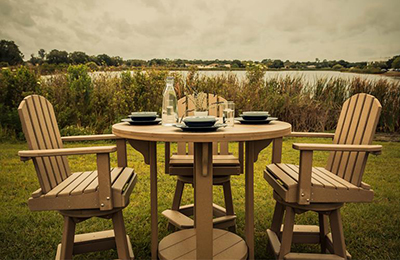 Amish Poly Wood Patio Pub Table Set