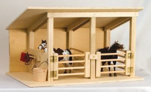 Amish Wood Toy Horse Stable