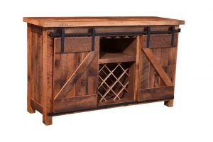 Sliding Barn Door Wine Cabinet