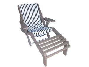 Folding Poly Adirondack Sling Chair with Built In Footrest