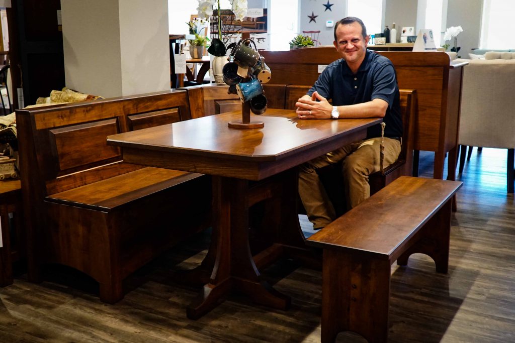 Trestle Table Corner Breakfast Nook Set