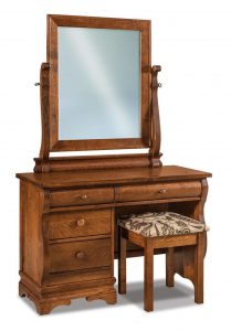 Amish Chippewa Sleigh Four Drawer Vanity Dresser