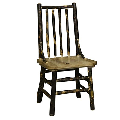 Amish Rustic Hickory Spindle Back Side Chair