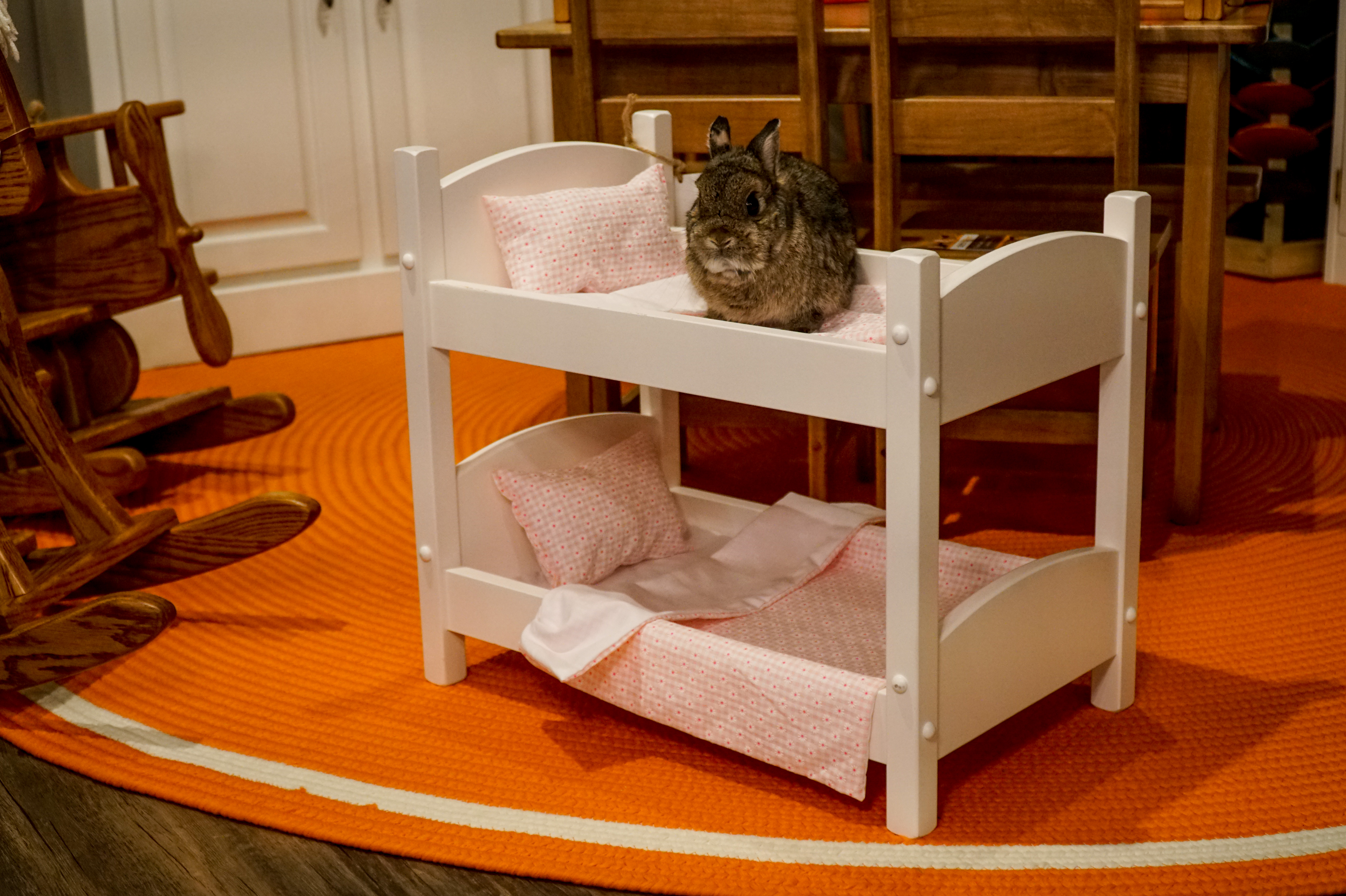 American Made Wooden Doll Bunk Bed