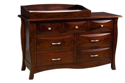 Amish Cayman Kids Seven Drawer Changing Dresser