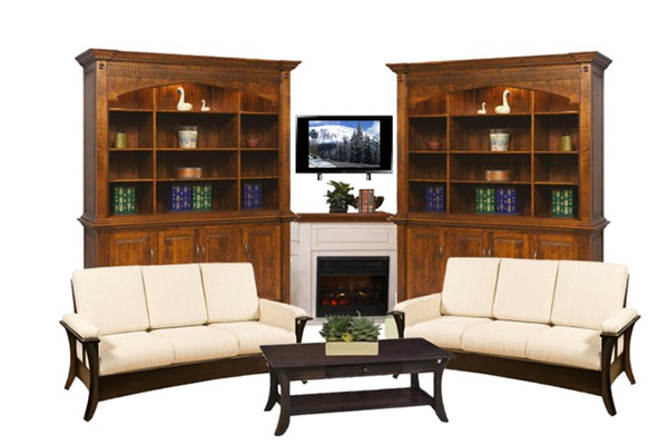 Amish Corner Electric Fireplace Mantel with Insert
