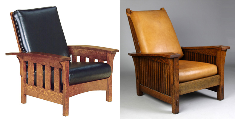 Amish Bow Arm Slat Mission Morris Lounge Chair