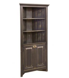 Amish Pine Wood Corner Cabinet Hutch