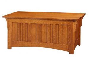 Amish Quarter Sawn White Oak Wood Mission Hope Chest