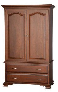 Amish Solid Wood Armoire with Drawers