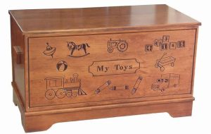 Hardwood Large Carved Toy Chest