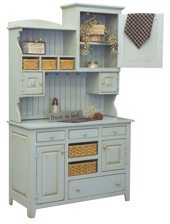 Amish Lizzie's Painted Pine Hutch