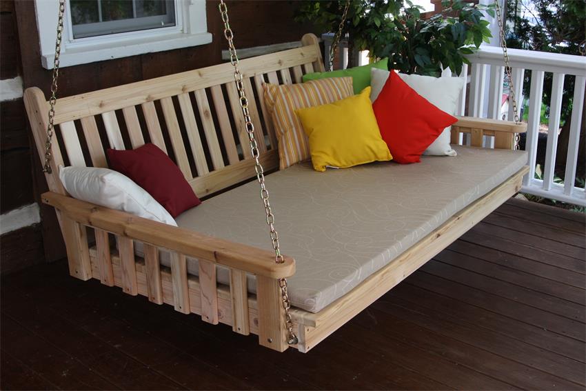 Amish Cedar Wood Traditional English Swing Bed