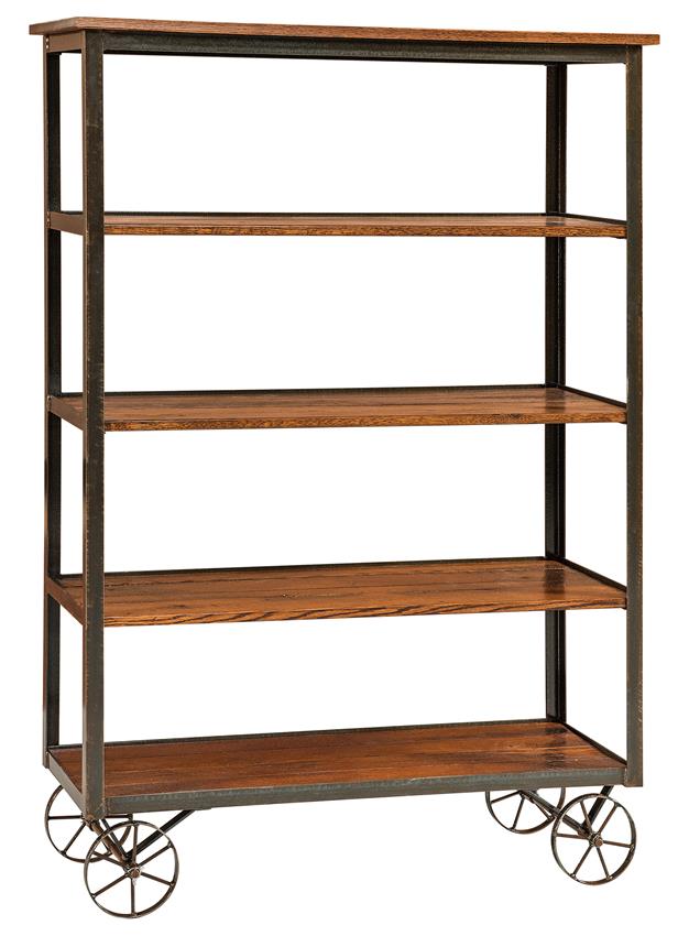 Industrial Reclaimed Wood Bookcase From, Distressed Wood Bookcase With Doors