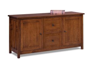 Amish Pure Mission Credenza with File Cabinet
