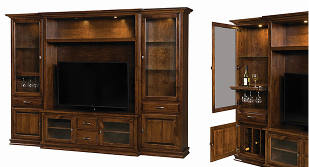 Amish Denali Entertainment Center with Wine Storage