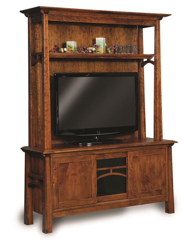 Amish Artesa Two Piece Entertainment Center with Three Doors