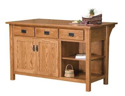 Amish Arts and Crafts Mission Kitchen Island