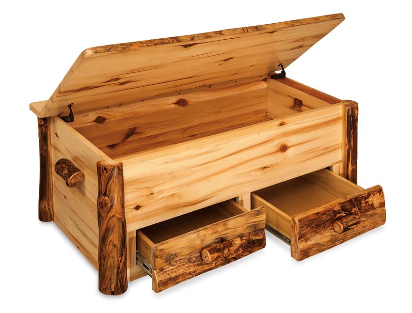 Amish Rustic Log Hope Chest