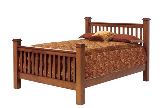 Amish Old English Vintage Mission Bed