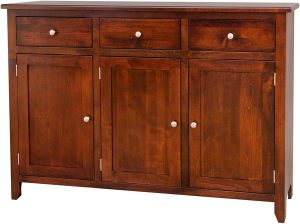 Amish Solid Wood Tapered Shaker Three Drawer Sideboard