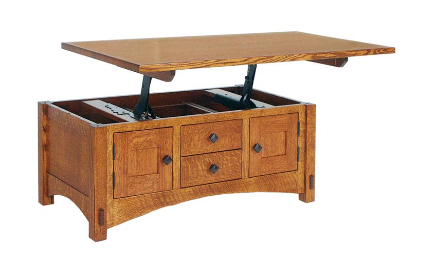 Amish Lucern Mission Cabinet Lift Top Coffee Table