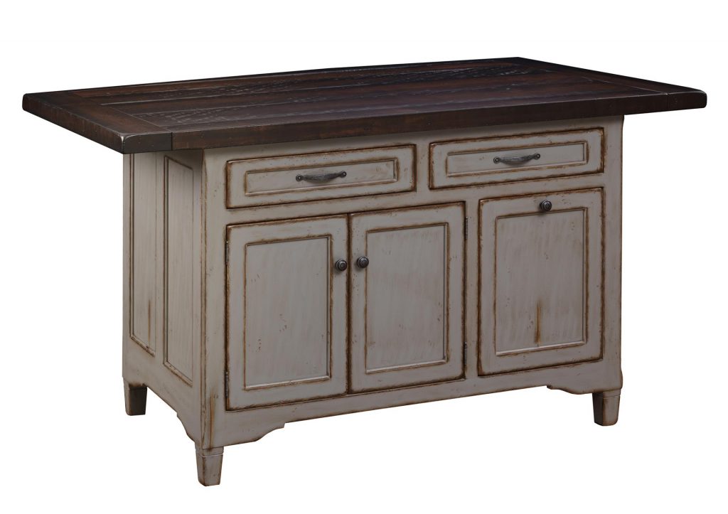 Hardwood Kitchen Island - Lexington Three Doors and Two Drawers