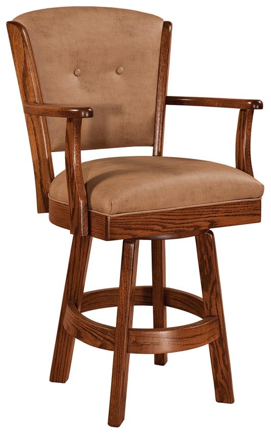 Amish Lansfield Upholstered Swivel Bar Stool