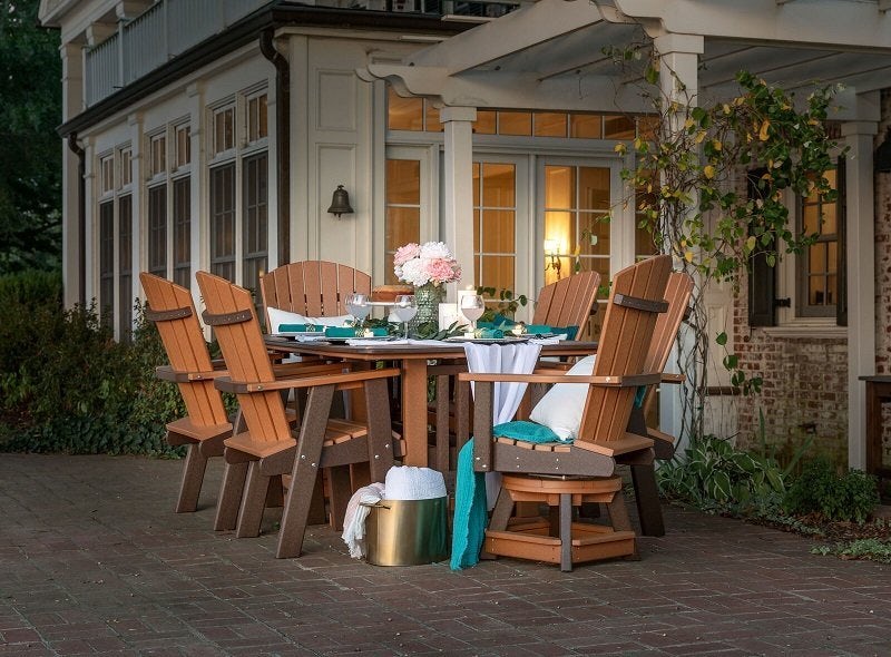 Amish Leisure Lawns Seven Piece Poly Dining Set

