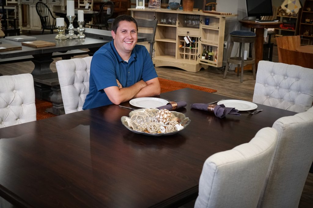 Ryan Schloneger at the Kingston Double Pedestal Table