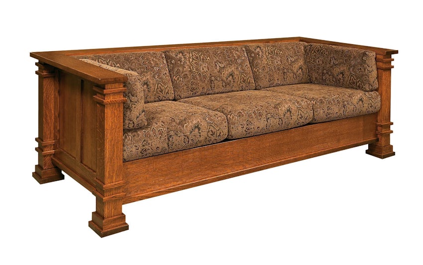 Amish Chelan 3-Seat Exposed Wood Frame Sofa