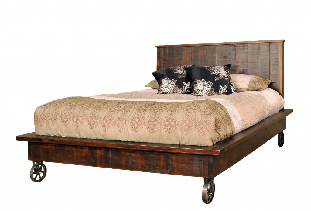 Ruff Sawn Steampunk Platform Bed