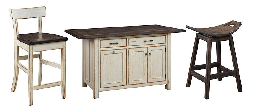 Amish Ancient Mission Kitchen Island Set