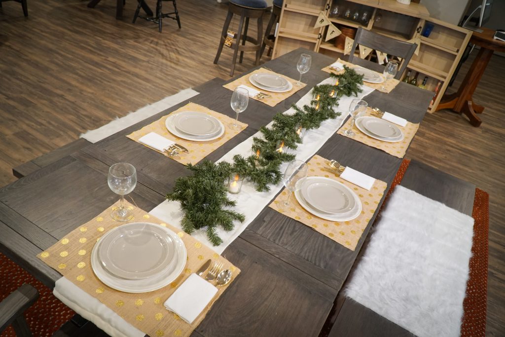 Napa Valley Extension Dining Table with tablescape