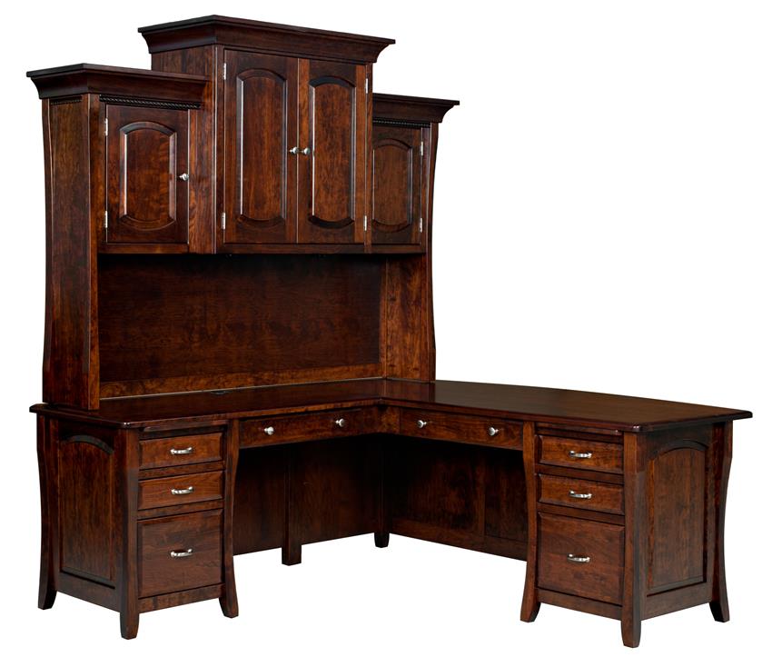 Amish Kingsman L Desk with Optional Hutch