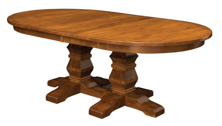 Amish Bloomington Double Pedestal Dining Room Table