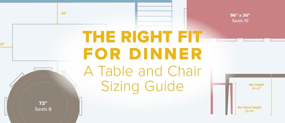 A Table And Chair Sizing Guide, How Many Chairs Fit Around A 36 Inch Round Table
