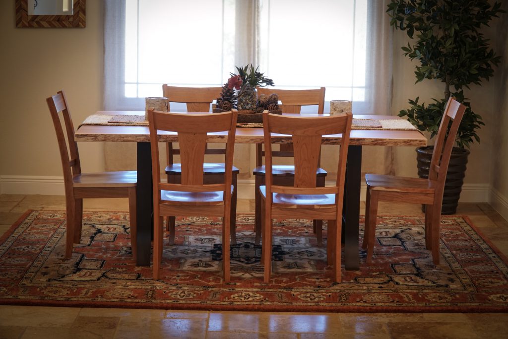 Live Edge Dining Table with Shamrock Base