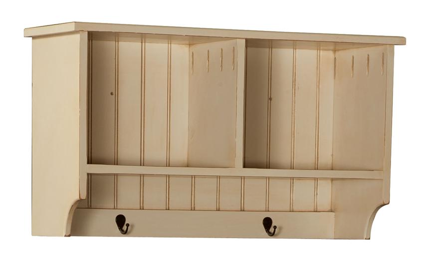 Amish 33 Pine Hall Shelf with Two Hooks