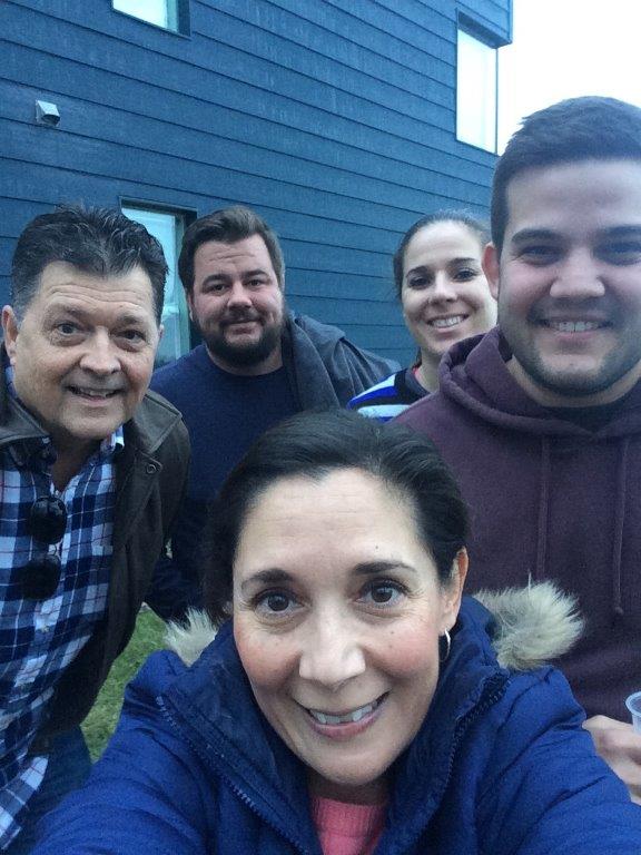 Beth, Regan, Scott, Kari-Jo and Alex outside The Dwelling Bed and Breakfast